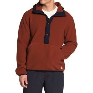 The North Face Men's Rust and Navy Fleece Hoodie Long Sleeve Size S